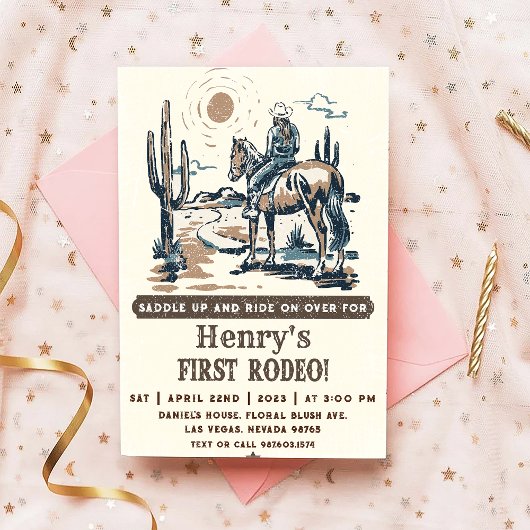 Invitation Cowboy Premier Rodéo Occidental Anniversaire