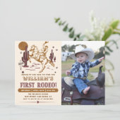Invitation Cowboy Premier Rodéo Western Photo Anniversaire (Debout devant)