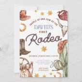 Invitation Cowboy Ranch Wild West 1er Rodéo fête d'anniversai (Devant)
