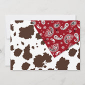 Invitation Cowboy Red Bandanna Western Thème Anniversaire (Dos)