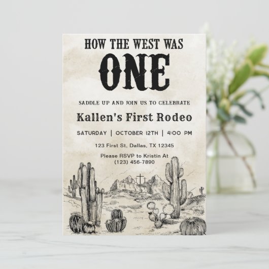 Invitation Cowboy Rodeo 1er Anniversaire Comment L'Occident É (Debout devant)