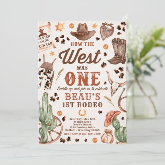 Invitation Cowboy Rodeo 1er Anniversaire Comment l'Occident é (Debout devant)