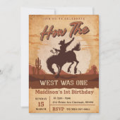 Invitation Cowboy Rodeo 1er Anniversaire Comment l'Occident é (Devant)