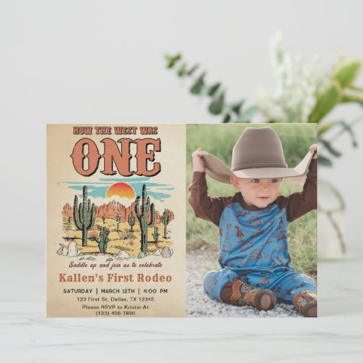 Invitation Cowboy Rodeo 1er Anniversaire Comment L'Occident É (Debout devant)