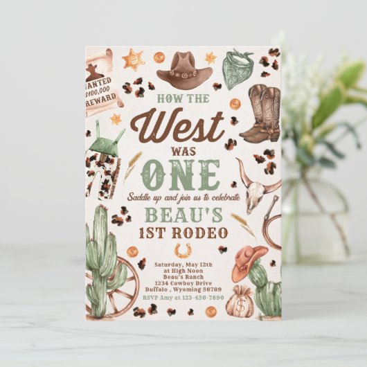 Invitation Cowboy Rodeo 1er Anniversaire Comment l'Occident é (Debout devant)