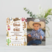 Invitation Cowboy Rodeo 1er anniversaire Photo (Debout devant)