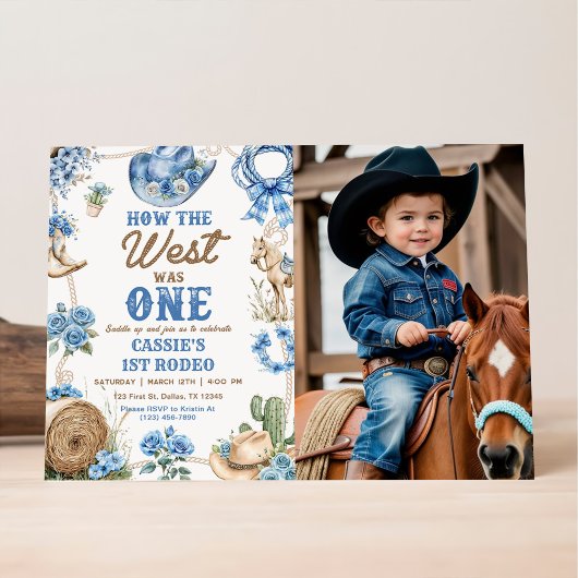 Invitation Cowboy Rodeo 1st Birthday How The West Was One Inv