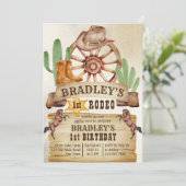 Invitation Cowboy rodéo chevaux fête d'anniversaire de l'Oues (Debout devant)