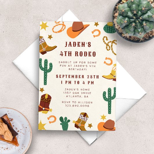 Invitation Cowboy Rodeo Western Anniversaire Party