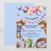 Invitation Cowboy Rootin'Rootin' Heure Anniversaire Invitatio (Devant / Derrière)