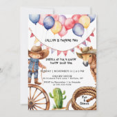 Invitation Cowboy Rootin'Rootin' Heure Anniversaire Invitatio (Devant)