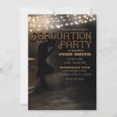Invitation Cowboy Rustic Country Saloon Pub Graduation Party (Devant)