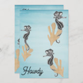 Invitation Cowboy Seahorse Pool (Devant / Derrière)