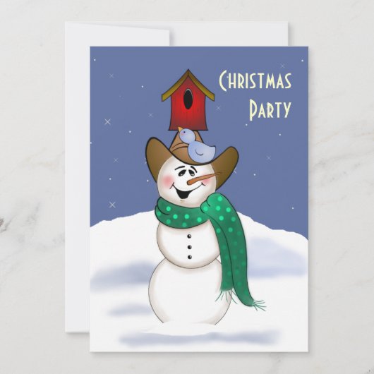 Invitation Cowboy Snowman avec Birdhouse (Devant)