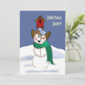 Invitation Cowboy Snowman avec Birdhouse (Debout devant)