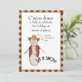 Invitation Cowboy Snowman Noël (Debout devant)