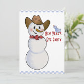 Invitation Cowboy Snowman Nouvel An (Debout devant)