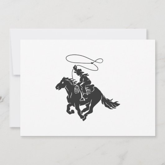Invitation Cowboy sur buccking cheval courir avec lasso (Dos)