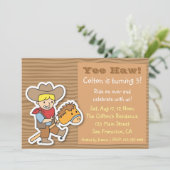 Invitation Cowboy sur un bâton de poney thème Anniversaire (Debout devant)