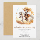 Invitation Cowboy Tales : Rustic Wild West Baby shower (Devant / Derrière)