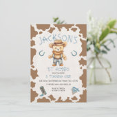 Invitation Cowboy Teddy Bear 1er Rodeo Vache motif Anniversai (Debout devant)