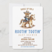 Invitation Cowboy Teddy Bear Southern Western Baby shower (Devant)