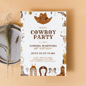Invitation Cowboy Theme Anniversaire de enfant Party