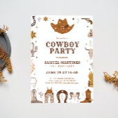 Invitation Cowboy Theme Anniversaire de enfant Party