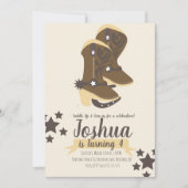 Invitation Cowboy Vache d'anniversaire Imprimer Brown Beige I (Devant)