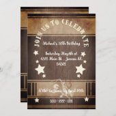 Invitation Cowboy vintage thème 30e anniversaire (Devant / Derrière)