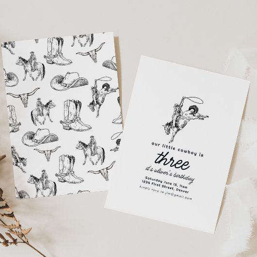 Invitation Cowboy Western Anniversaire Modèle de l'invitation