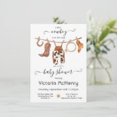 Invitation Cowboy Western Baby Boy Baby shower de linge de to (Debout devant)