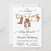 Invitation Cowboy Western Baby Boy Baby shower de linge de to (Devant)
