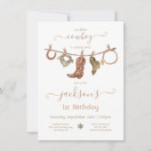 Invitation Cowboy Western Boy Clothesline Anniversaire (Devant)