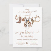 Invitation Cowboy Western Chaps Cloche fête d'anniversaire (Devant)