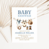 Invitation Cowboy Western Clothesline Baby Boy Baby shower