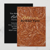 Invitation cowboy western country motif à outils cuir (Devant / Derrière)