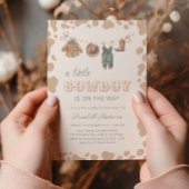 Invitation Cowboy Western Light Brown Plaid Baby shower