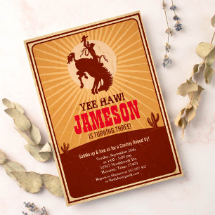 Invitation Cowboy Western Old West Anniversaire Fête Invitati