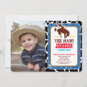Invitation Cowboy Western Old West Anniversaire Photo Invitat (Devant)