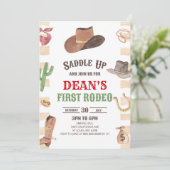 Invitation Cowboy Western Premier Rodéo 1ère fête d'anniversa (Debout devant)