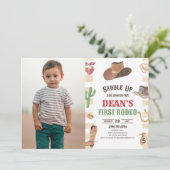 Invitation Cowboy Western Premier Rodéo 1ère fête d'anniversa (Debout devant)