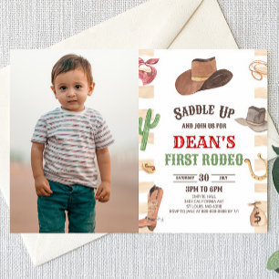 Invitation Cowboy Western Premier Rodéo 1ère fête d'anniversa