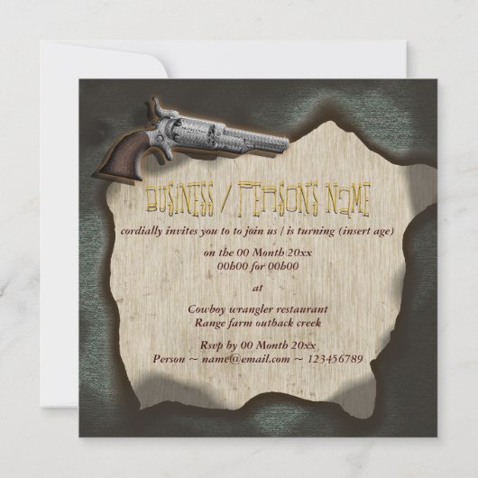 Invitation Cowboy western ranal corral (Dos)