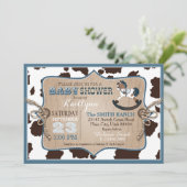 Invitation Cowboy Western Rocking Horse Baby shower (Debout devant)