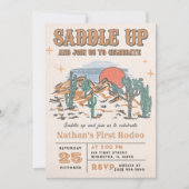 Invitation Cowboy Western Rodeo 1er fête d'anniversaire (Devant)