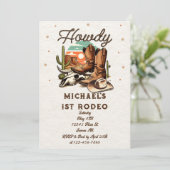 Invitation Cowboy Western Rodeo Enfants d'anniversaire (Debout devant)