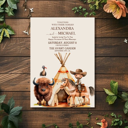 Invitation Cowboy Western Rodeo Mariage