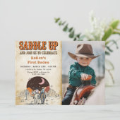 Invitation Cowboy Western Rodeo Wild West fête d'anniversaire (Debout devant)