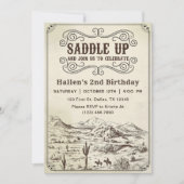 Invitation Cowboy Western Rodeo Wild West fête d'anniversaire (Devant)